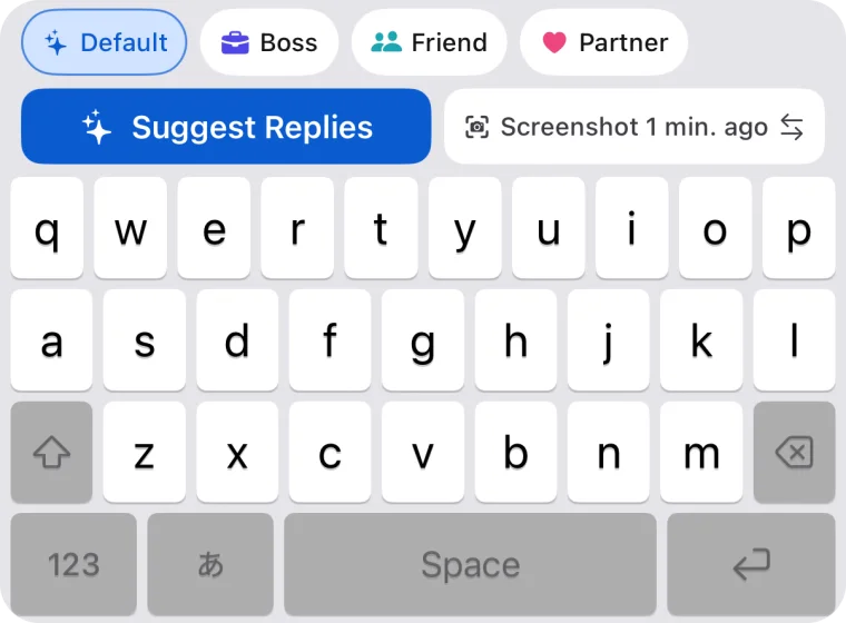 The Morphy keyboard with its AI toolbar above the keys