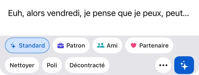 Un brouillon plein d’hésitations, avec le bouton « Nettoyer »